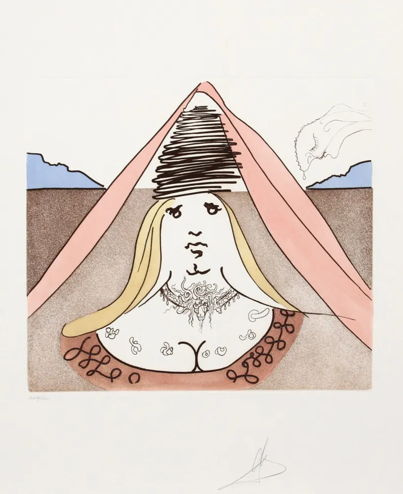 Гравюра Dali - The Lady Dulcinea from Historia de Don Quichotte de la Mancha