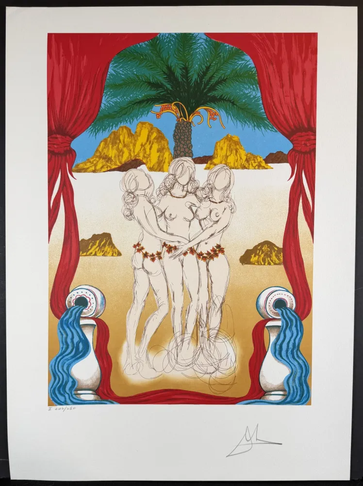 Литография Dali - The Three Graces of Hawaii