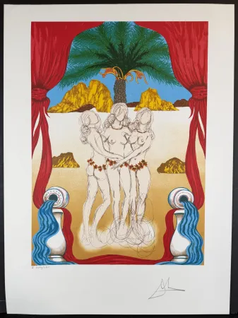 Литография Dali - The Three Graces of Hawaii