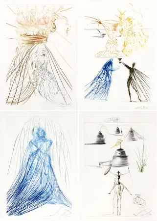 Иллюстрированная Книга Dali - TRISTAN ET ISEULT. 42 pointes-sèches signées (1970).