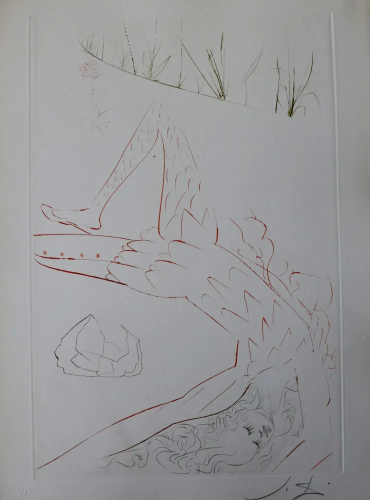 Гравюра Dali - Tristan et Iseult : Tristan blessé