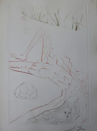 Гравюра Dali - Tristan et Iseult : Tristan blessé