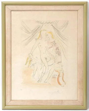 Офорт Dali - Vénus, Mars and Cupidon from Suite Mythologique Nouvelle