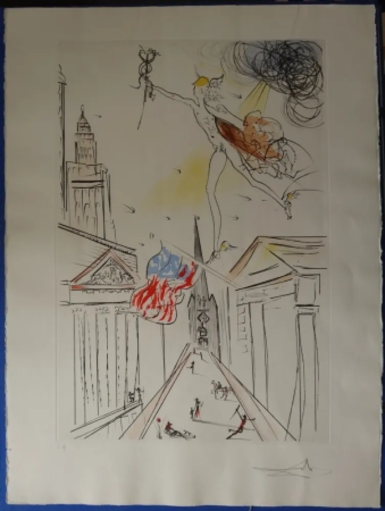 Офорт Dali - Vue de Wall Street