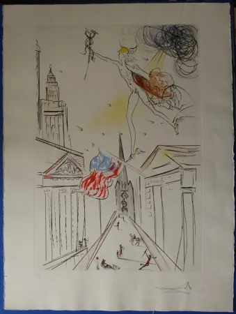 Офорт Dali - Vue de Wall Street