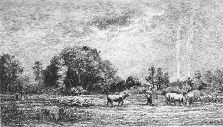 Офорт Daubigny - Lever de lune