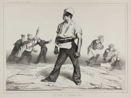 Литография Daumier - Liberté de la Presse - Ne vous y frottez pas!