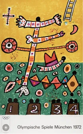 Литография Davie -  Untitled, from the Munich Olympics Portfolio, 1971 - Hand-signed