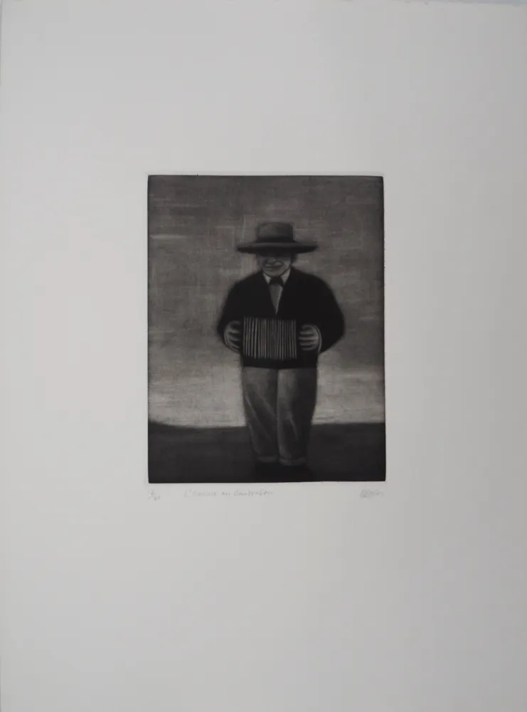 Гравюра Davies - L'homme au bandonéon