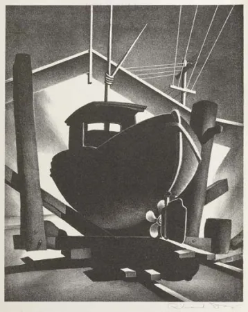 Литография Day - Boat on the Ways