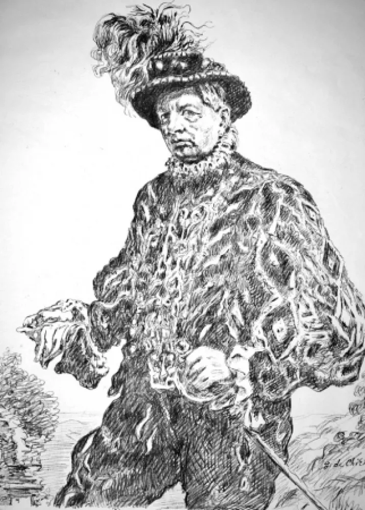 Литография De Chirico - Autoritratto in costume
