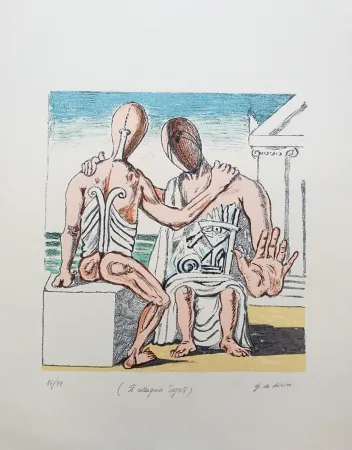 Литография De Chirico - Colloquio segreto