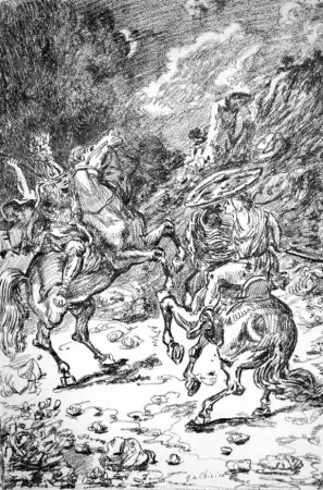 Литография De Chirico - I nictomachi