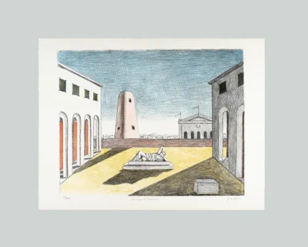 Литография De Chirico - Il riposo di Arianna