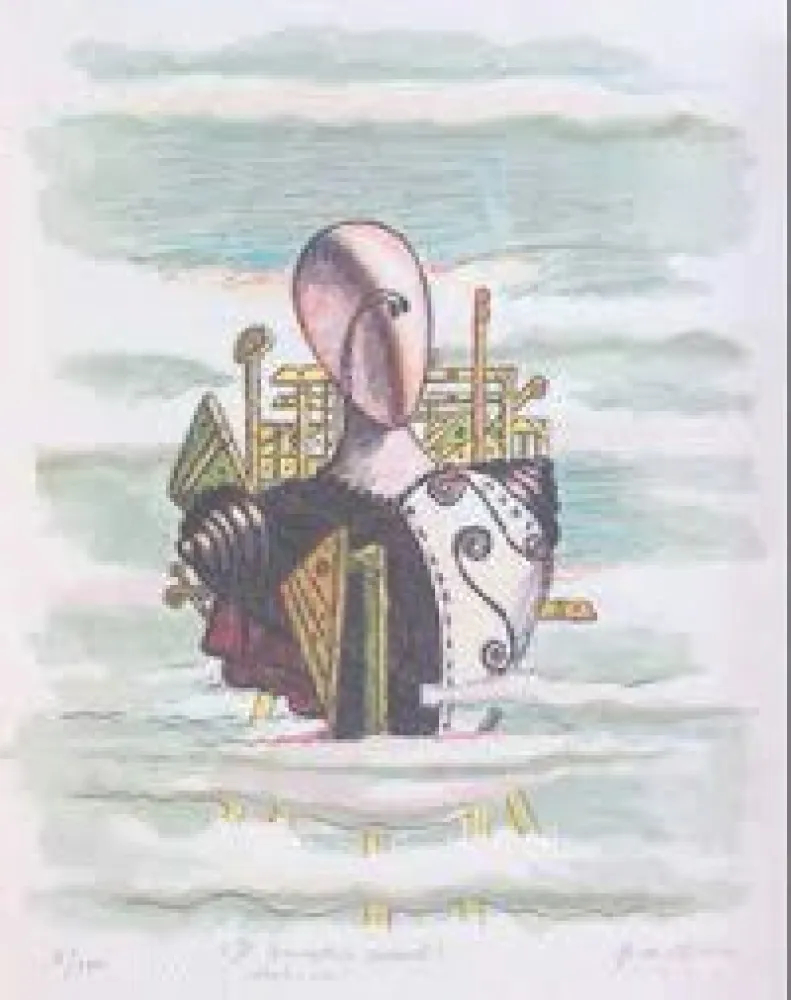 Литография De Chirico - Il Travatore Errante