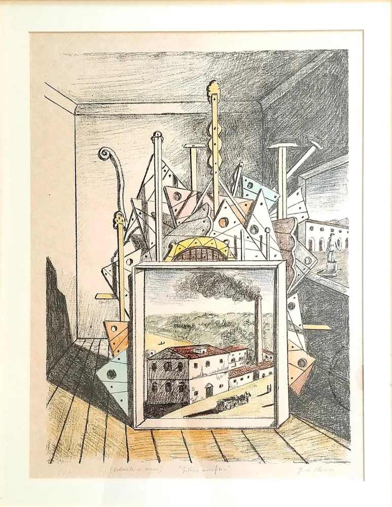 Литография De Chirico - Interno Metafisico