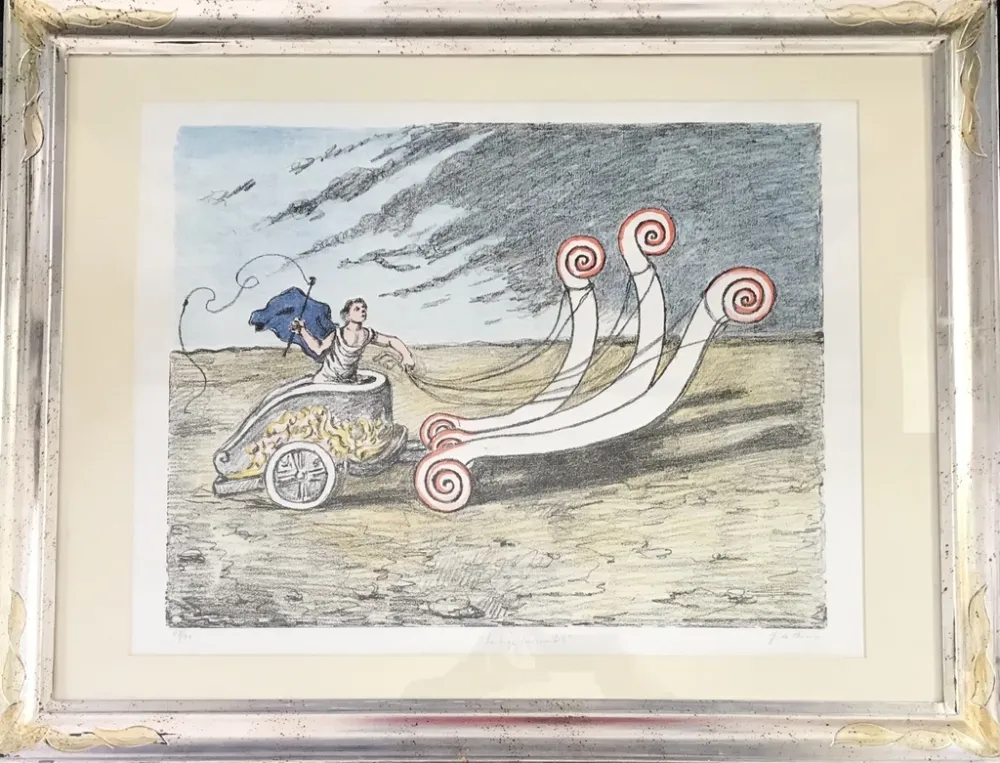 Литография De Chirico - La Biga invincibile 