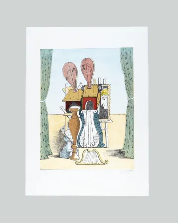 Литография De Chirico - Le Muse della Musica