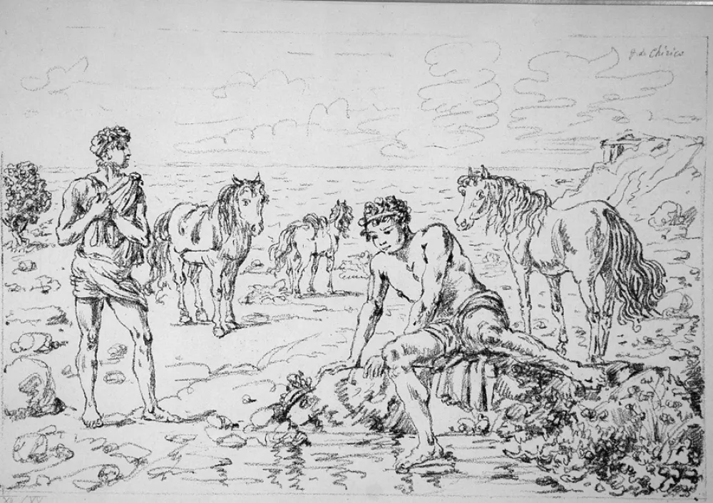 Литография De Chirico - Narciso Ippofilo