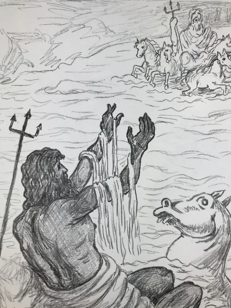 Литография De Chirico - Nettuno