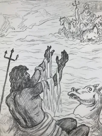 Литография De Chirico - Nettuno