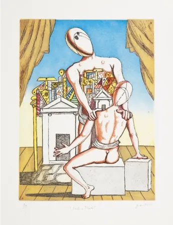 Офорт И Аквитанта De Chirico - Oreste e Pilade, 2nd version