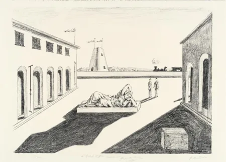 Литография De Chirico - Piazza d'Italia