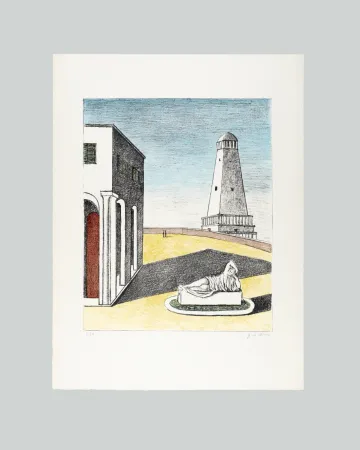 Литография De Chirico - Piazza d'Italia