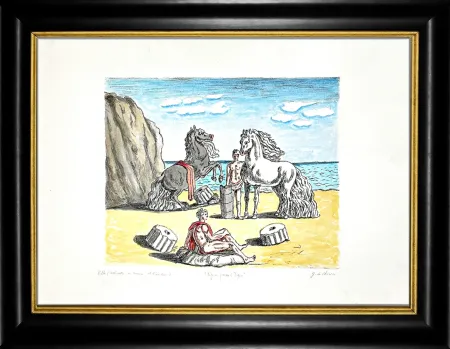 Литография De Chirico - Riposo presso le correnti dell'Egeo