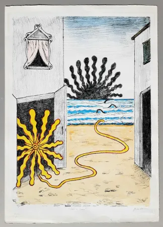 Литография De Chirico - Sole e mare