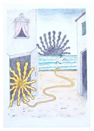 Литография De Chirico - Sole et mare