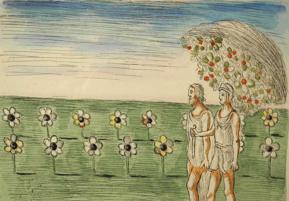 Офорт De Chirico - Visione misteriosa