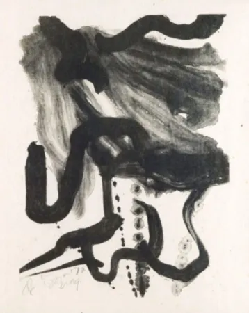 Литография De Kooning - Woman with long hair and corset