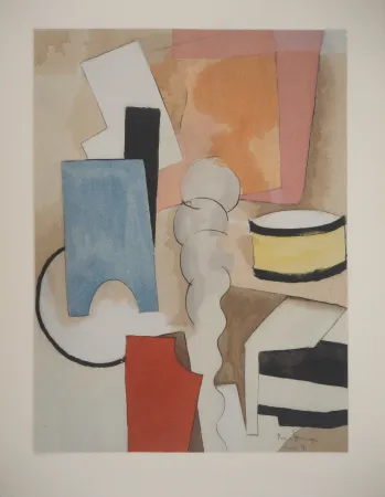 Литография De La Fresnaye - Nature morte cubiste au tambour