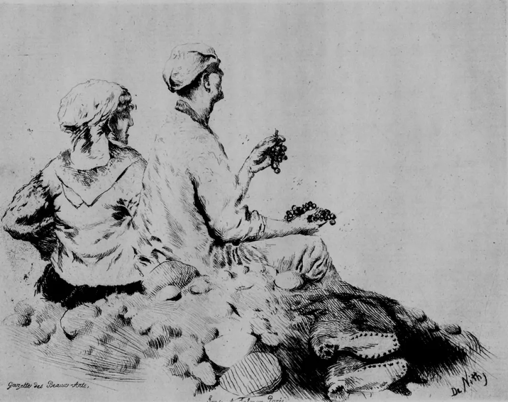 Офорт De Nittis - Route de Castellamare