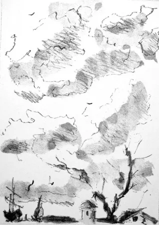 Литография De Pisis - Paese antico