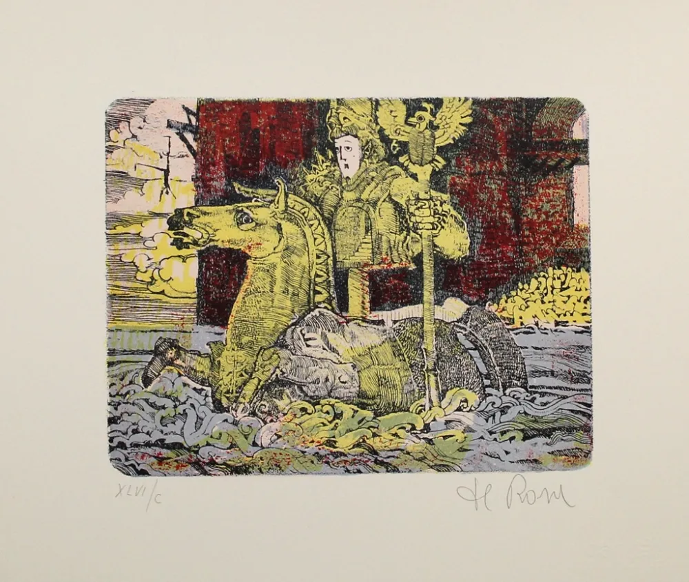 Литография De Rosa - Ritt durchs Wasser