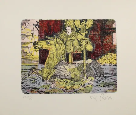 Литография De Rosa - Ritt durchs Wasser