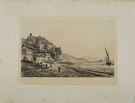 Офорт De Rothschild - VIEW OF NOLI, NEAR SAVONA, 1869