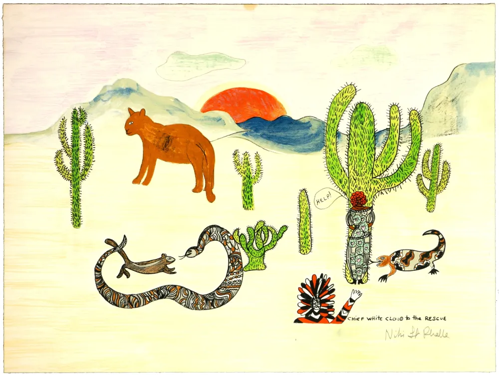 Литография De Saint Phalle - Chief white cloud to the rescue