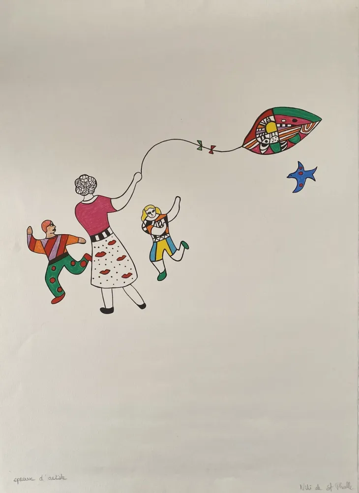 Литография De Saint Phalle - Méchant - Méchant - Le cerf-volant