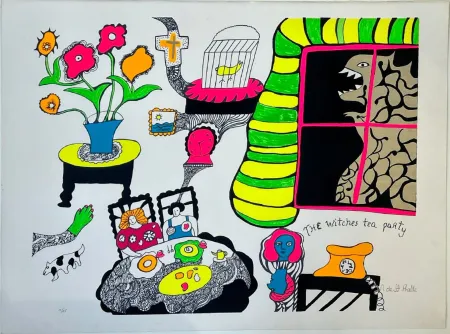 Сериграфия De Saint Phalle - Nana Power : Tea time (planche XIV) 