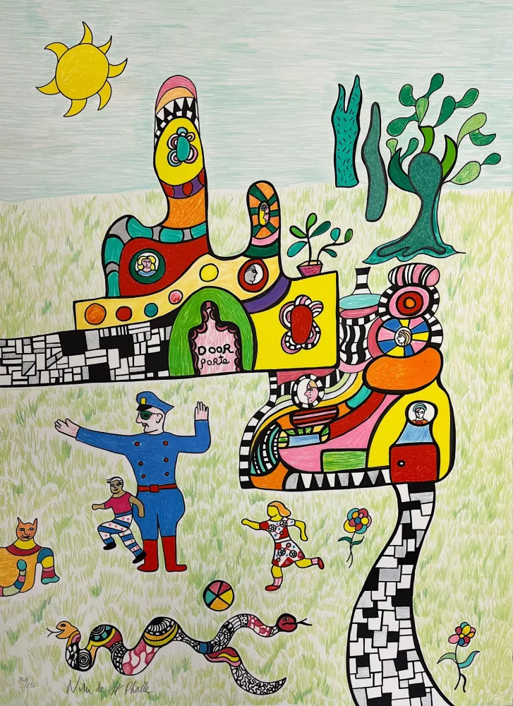 Литография De Saint Phalle - Sortie d'École