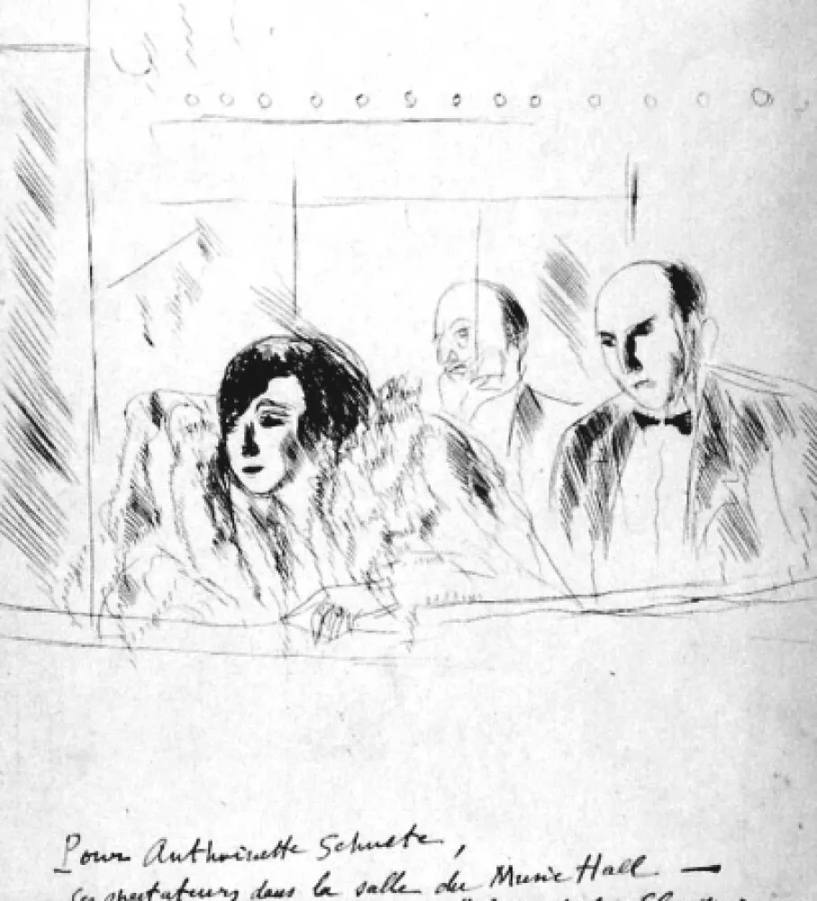 Офорт De Segonzac - Salle de Music-Halle