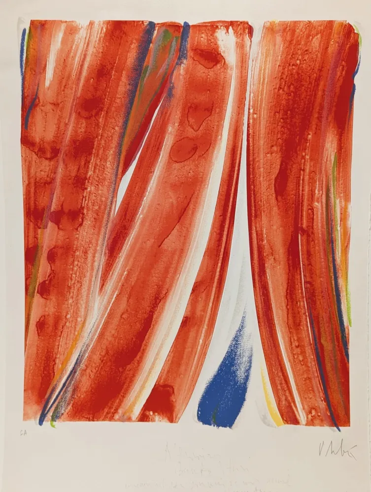 Литография Debré - Le Rideau rouge (Séguier) 