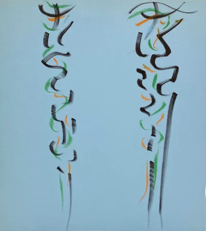 Нет Никаких Технических Debré - Pastels sur papier bleu, 1991. 