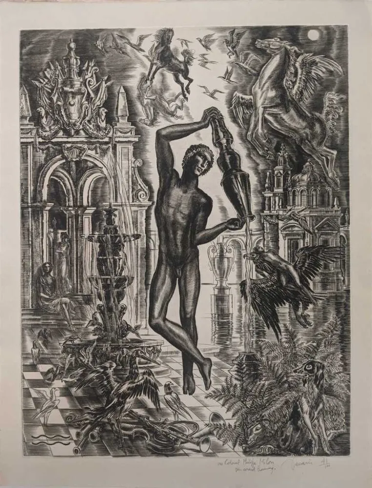 Офорт Decaris - Le Verseau / Aquarius