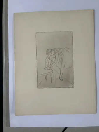 Офорт Degas - Danseuse mettant son chausson
