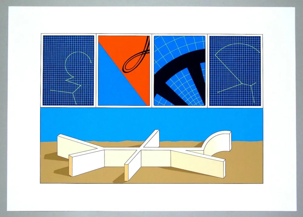 Литография Del Pezzo - Composizione