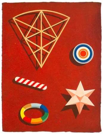 Сериграфия Del Pezzo - Rosso pompeiano